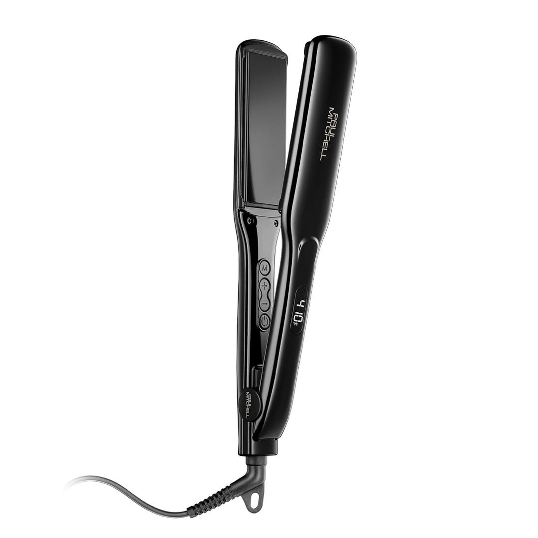 Paul Mitchell Smooth+ Ceramic Flat Iron, Adjustable Heat Settings, for Smoothing + Straightening (1.5" CeraShine ceramic plates, Black)