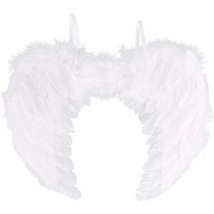 Feather Angel Wings Christmas Halloween Fancy Dress Costume Hen Night Party (White, 65 x 45CM)