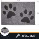 PURRUGS Dirt Trapping Door Mat 32" x 47", Non-Skid/Slip Machine Washable Microfiber Entryway Rug, Dog Doormat, Super Absorbent Welcome Mat for Muddy Wet Shoes and Paws, Grey