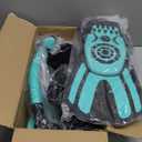 Snorkeling Gear for Adults, 4 in 1 Adult Snorkel Set with Panoramic View Snorkel Mask, Dry Top Snorkel, Adjustable Short Fins and Travel Bag, Snorkel Set with Fins for Snorkeling Diving (Turquoise Blue) S/M