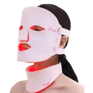 Red Light Therapy Mask for Face and Neck, 7 Colors with NIR Led Face Mask Light Therapy with Eye Protection and Remote, Rechargeable Ergonomic Design for True Anti-Aging Skincare at Home