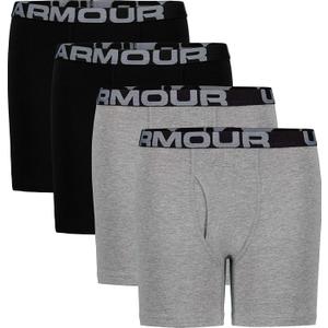 Under Armour boys Charged Stretch Boxer Jock, Lightweight & Smooth Stretch Fit (9-12 Years, Moderate Gray)
