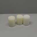 Mister Candle Dripless Unscented Pillar Candles, Set of 3 Hand Poured Solid Color Non-Scented Candles for Home Decor, Premium Wax, 60 Hr Burn Time - 3x4 Inch, White