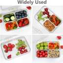 Small Snackle Box Container, Divided Serving Tray with Lid, 4 Compartment Snack Box Container for Candy, Fruits, Charcuterie, Travel & Parties, BPA-Free, 2 Pack (Hand Wash Only)