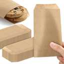 Eersida 500 Pcs 3 x 5 Inch Natural Kraft Paper Treat Bags Flat Favor Gift Bag Silverware Merchandise Envelopes for Bakery Cookies Treats Snack Cookie Popcorn Candy Sandwich Small Gift
