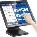 MUNBYN 17-inch POS-Touch-Screen-Monitor, Multi-Touch Monitor, 400 nits True Flat Seamless Capacitive LED, VGA/HDMI Input for Office, POS, Restaurant, No Driver Required