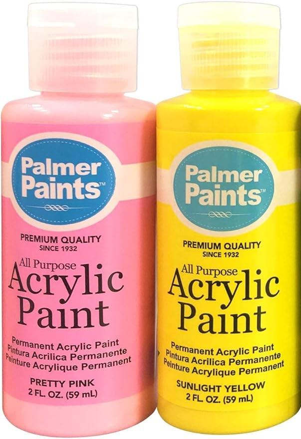 Acrylic Paint Pack of 2 Yellow, Pink