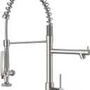 Fapully Commercial Pull Down Kitchen Sink Faucet with Sprayer Brushed Nickel