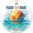 4 x Water Polo Christmas Ornament 2026 - Ceramic Sports Christmas Ornaments for Tree Decor, Thoughtful Water Polo Gifts for Sport Lovers, Men, Coach, Women, Friends, Sport Fans