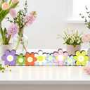 Yousoontic Spring Decorations Daisy Flower Table Centerpieces, Light up 3D Wooden Floral Sign with LED Lights, Colorful Farmhouse Spring Decor for Home Mantel Desk Office Party