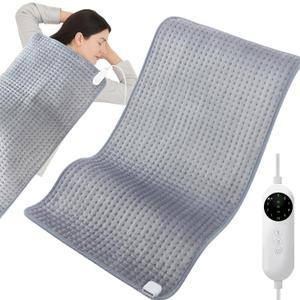 Extra Large Heating Pads for Back Pain Relief & Period Cramps,20"x40" King Size, with Upgraded 10 Temperature Controllers and 3 Timer Options,Machine Washable, Birthday Gifts for Women Men