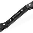 DURATECH 1/2 Inch x9/16 Inch Double Offset Box End Reversible Ratcheting Wrench, SAE, Heavy-duty, Matte Chrome Plated, Ratchet Spanner Crooked for Narrow Spaces
