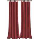 Matine Weatherproof Tab-Top Indoor/Outdoor Solid Color Curtain Panel for Porch, Pergola, Patio, Deck, 52”W x 95”L, Red