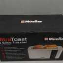 Mueller UltraToast Full Stainless Steel Toaster 4 Slice, Long Extra-Wide Slots for Bagels and Waffles, 6 Browning Levels, LED Display, Cancel/Defrost/Reheat Functions & Removable Tray, Kitchen Gadgets