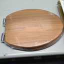 Elongated Toilet Seat Molded Wood Toilet Seat with Quietly Close and Quick Release Hinges, Easy to Install also Easy to Clean by Angol Shiold (Elongated, Natural)