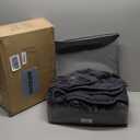 Sherpa Fleece Adult Weighted Blanket with Ribbed Stripes, 15 Pounds Dual Sided Soft Plush Blanket for Couch Bed Sofa, Heavy Thick Blankets with Glass Beads Great for Sleep, Dark Grey, 48" x 72"