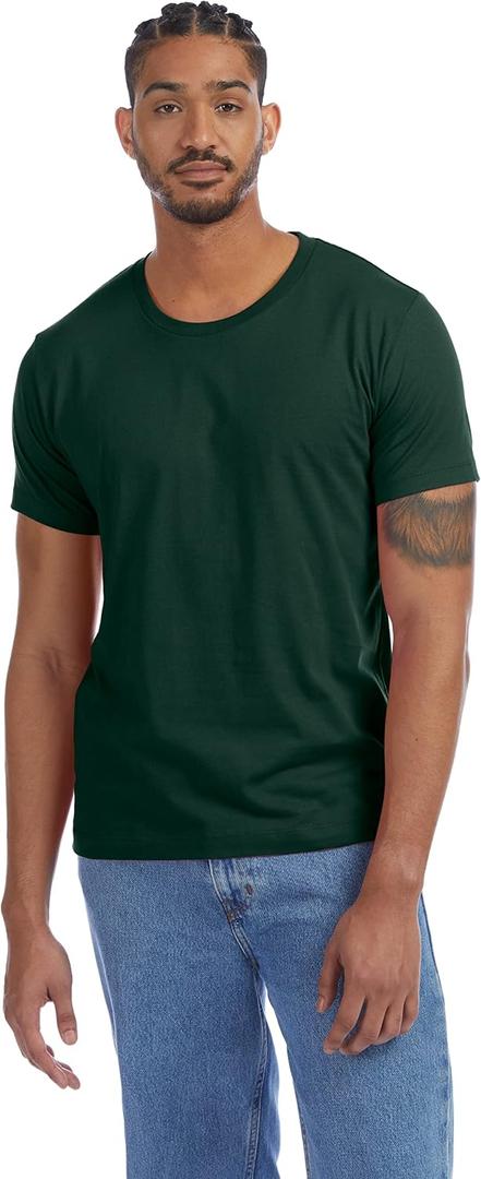 Alternative Men's T-Shirt, Cool Blank Cotton Shirt, Short Sleeve Go-to Tee (Green, XS)