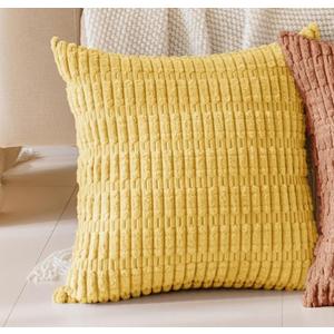 Softalker Fall Throw Pillow Covers 26x26 Inch, Set of 2, Corduroy Soft Striped Farmhouse Boho Pillow Cover, Modern Decorative Cushion Pillow Case for Couch Sofa Bedroom Living Room(Yellow Color)
Amazon's Choice