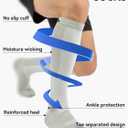 Compression Toe Socks for Men and Women 15-20mmHg, 3 Pairs, Knee High Five Finger Stockings, Medium