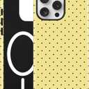 Magnetic Polka Dot Phone Case for iPhone 15 Pro Max, Compatible with MagSafe, Cute Yellow Polka Dots Aesthetic Soft TPU and Hard PC Shockproof Protective Phone Cover for Women Girls-Shiny