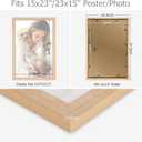 15x23 Frame Natural Woodgrain, 23x15 Picture Frame Beige, Rustic Poster Frame, Large 15 by 23 Gallery Family Concert Portrait Photo Frame Anniversary/Birthday/Wedding/Thank you/Christmas Gift