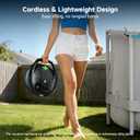Pooloob PF1 Cordless Pool Vacuum Cleaner Robot for Daily Pool Maintenance, Floor Only Cleaning for Above/In Ground Pools, Triple Filtration, Floating Buoy & Tether, Not for Initial or Deep Cleaning