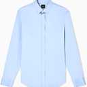 Armani Exchange Men's Long Sleeve Solid Slim Button Down Shirt (Large, Faded Denim)