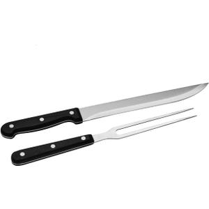 2 x Carving Knife and Fork Set, Carving Set for Chicken Meat Turkey Carving Knife and Fork Set, BBQ Knife Set