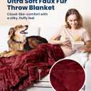 Everlasting Comfort Soft & Comfortable Red Faux Fur Throw Blanket for Couch - (50"x65") Minky & Fluffy Fall Blankets & Throws, Plush Fuzzy Cover for Bed, Sofa & Living Room - Cozy Home Decor