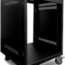 AxcessAbles 12U AV Equipment Rack | 19-Inch Steel Open Frame Home Studio Rack with 3 Caster Wheels | Universal Case for Studio, Server, Network Gear | 550lb Capacity | Screws, Spacer, Tool Included