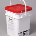 5 Gallon Square Bucket with Lid & Steel Handle Food Safe Grade HDPE Polyethylene Thickened BPA Free White Plastic Storage Container Heat Resistant Heavy Duty Premium Quality Buckets FDA Compliant