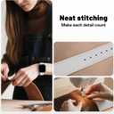 Leather Magnetic Bands Compatible with Apple Watch 11/10/9/8/7/6/5/4/3/2/1/SE/SE2/Ultra, Women Men Wristbands for iWatch 49mm/46mm/45mm/44mm/42mm/41mm/40mm/38mm (White+ Starlight Buckle)