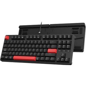Keychron C3 Pro QMK/VIA Custom Gaming Keyboard, Programmable 87 Keys Compact TKL Layout Gasket Mount, Red LED Backlight Wired Mechanical Keyboard with Brown Switches for Mac/Windows/Linux