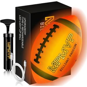 Glow in The Dark Football - Cool Light Up Outdoor Sports Toy for Boys and Girls - Ideal for Toddlers to Teens and Family Outside Games - Perfect Birthday for All Ages (Size 9)