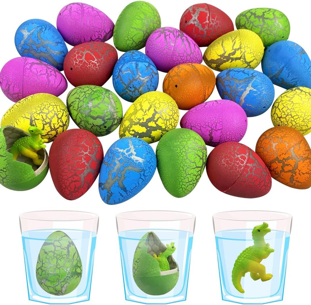 JoFAN 24 PCS Dinosaur Eggs That Hatch Growing Easter Eggs with Mini Dinosaur Toys Inside for Kids Boys Girls Easter Basket Stuffers Gifts Fillers