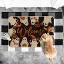 Artoid Mode Ghost Boo Halloween Welcome Doormat, Home Decor Low-Profile Switch Rug Door Mat Floor Mat for Indoor Outdoor 24x35 Inch (Black)