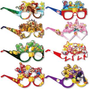 8Pcs Mario Party Decorative Glasses, Cosplay Decorative Glasses, Ideal for Super Bros Themed Birthday Decoration & Party Gifts