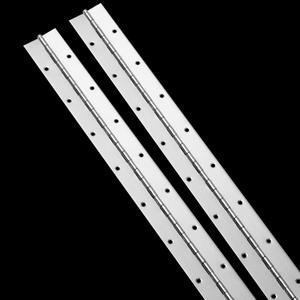 20Inch Continuous & Piano Hinges, 2PCS Heavy Duty Stainless Steel Piano Hinge, Smooth Polished Folding Continuous Hinge, 0.04inch Leaf Thickness, 1.2inch Open Width