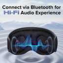 TOPOINT Sleep Mask with Bluetooth Headphones, 3D Eye Mask for Sleep Headphones with White Noise, Total Blackout, 5.4 Bluetooth, Timer, 15 Hours for Women Men, Travel, Meditation, Nap, CPAP Users, Bl