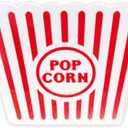 Novelty Place Plastic Red & White Striped Classic Popcorn Containers for Movie Night - 9.25" Square x 5.9" Deep (1 Pack)