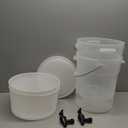 Nosiny 2 Pcs 5 Gallon Plastic Round Beverage Dispenser with Base Drink Dispenser with Spigot Leak Proof Milk Dispenser Drink Container for Buffet Tea Party Bar Water Juice