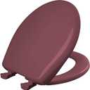 Bemis Classic Colors Slow Close Toilet Seat, Easy Clean Hinges and Durable Plastic Seat, Made in USA, Round, Raspberry