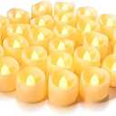 Homemory 48-Pack Flameless LED Tea Lights Candles Battery Operated, 200+Hour Fake Electric Candles TeaLights for Votive, Aniversary, Wedding Centerpiece Table Decor, Funeral, Halloween, Christmas