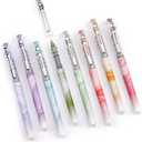 WRITECH Liquid Ink Rollerball Pens: Multi Colored 0.5mm Extra Fine Point Tip Rolling Roller Ball Pen 8ct Assorted Colors for Journaling Smooth Writing Note Taking No Bleed & Smudge & Smear