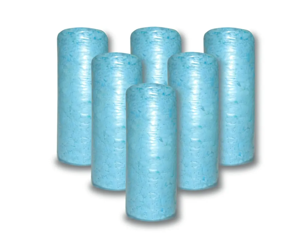 Shredded Memory Foam for Bean Bag Filler Pouf Filling Prefect Refill Material for Bean Bag Chair Pillow Stuffing for Stuffed Animals Ottoman Couch Cushion Dog Bed (Blue, 30 Pound (Pack of 6))