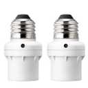 DEWENWILS Light Sensor Socket, E26/E27 Socket Adapter, Automatic Dusk to Dawn Sensor Socket for Porch/Wall Light Fixtures, Compatible with Incandescent/CFL/LED/Halogen, 2 Pack, White, ETL Listed