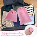 Toy Storage Bags, 6 Pcs Quality Liss Velvet Drawstring Pouch Adjustable Microfiber Toy Organizer Bags Gift Bag Foldable Ditty Bag for Women Men Toys Underwear Sunglasses Cosmetic (Pink 3 Sizes)