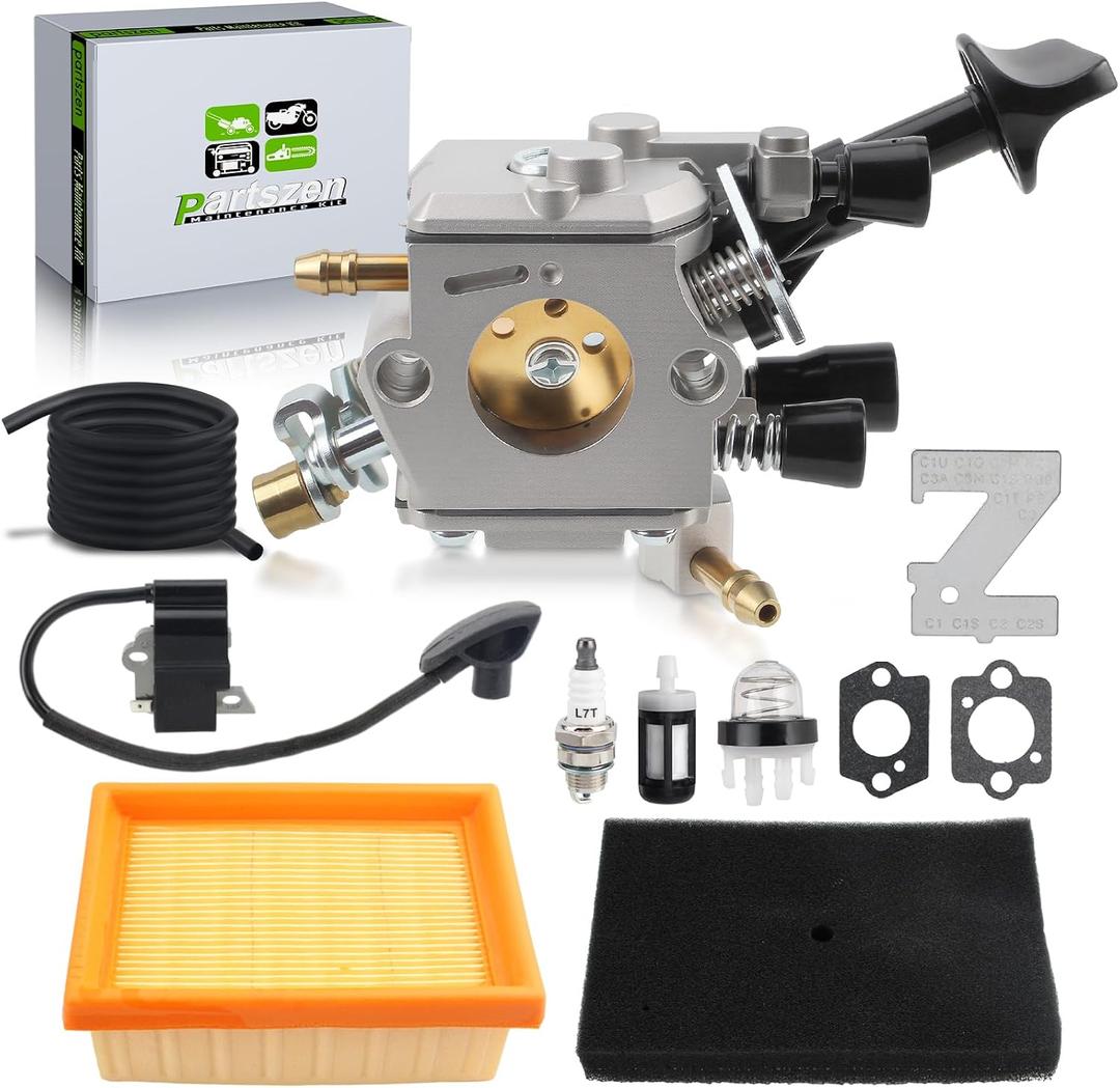 BR430 Carburetor for Stihl BR350 BR350Z BR430 BR430Z SR430 SR450 for Zama C1Q-S210 C1Q-S210B C1Q-S209C Backpack Blower with Air Filter Fuel Line 4244 400 1303 Ignition Coil #C1Q-S210 Carb