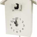 WALPLUS Modern Cuckoo Clocks for Wall Hourly Chiming Coo Coo Clock Volume Adjustable Cookoo Clock Removable Pendulum Christmas Cuckoo Gift White Interior Decoration