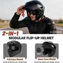 DELIGO Modular Motorcycle Helmets, DOT Certified, Double D-Ring Full Face Motorcycle Helmet Flip Up for Touring, Casco para Motofor Adults, Removable Comfort Liner, Lightweight, XL